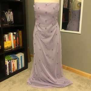 Lavender floor length formal dress